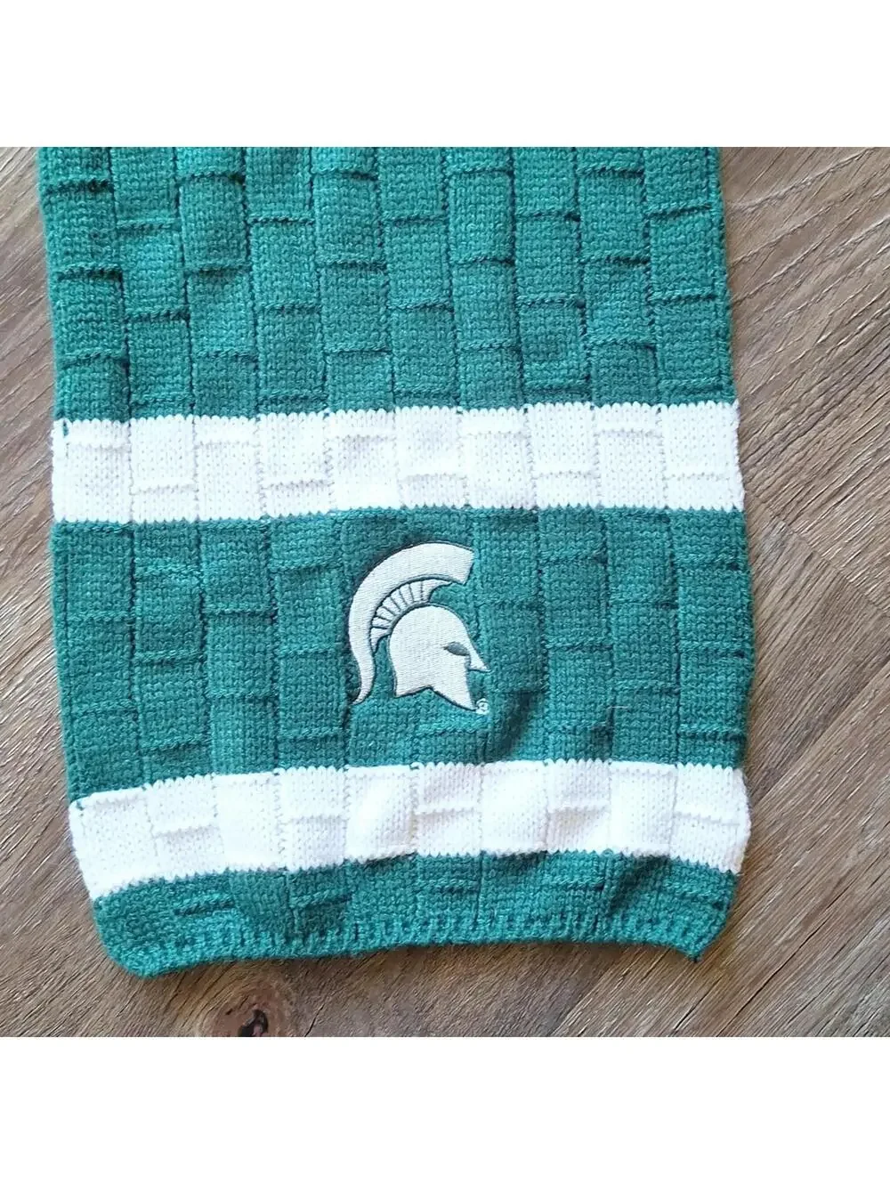 Michigan State University Green And White Scarf